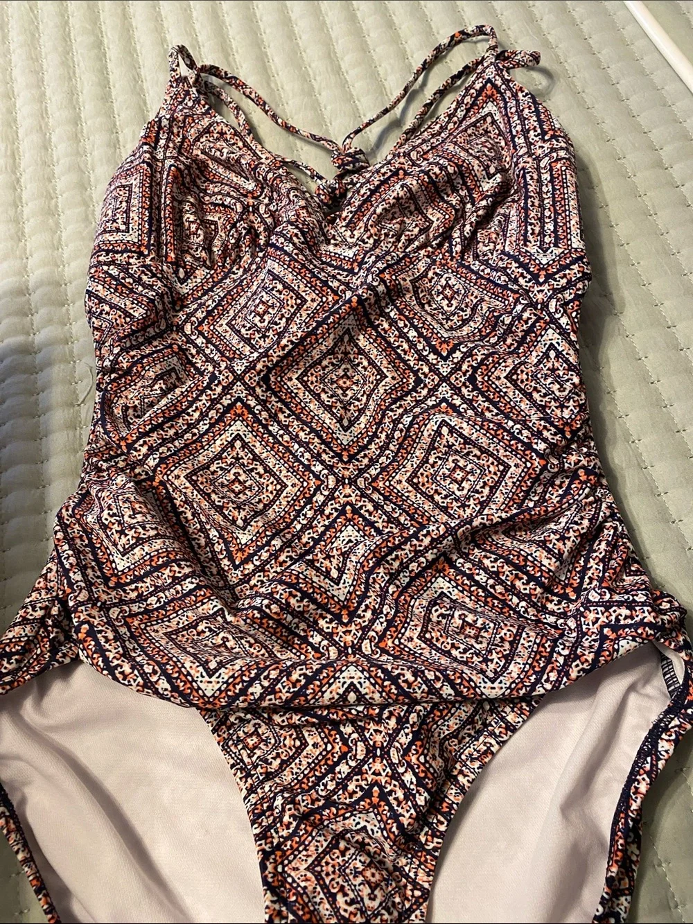 Kona Sol High Coverage One Piece Bathing Suit NWOT Multicolored Size Small.